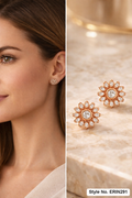 Gold Floral Drop Earrings | ERIN291