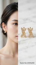Rose Gold Bar Crystal Stud Earrings | ERIN293