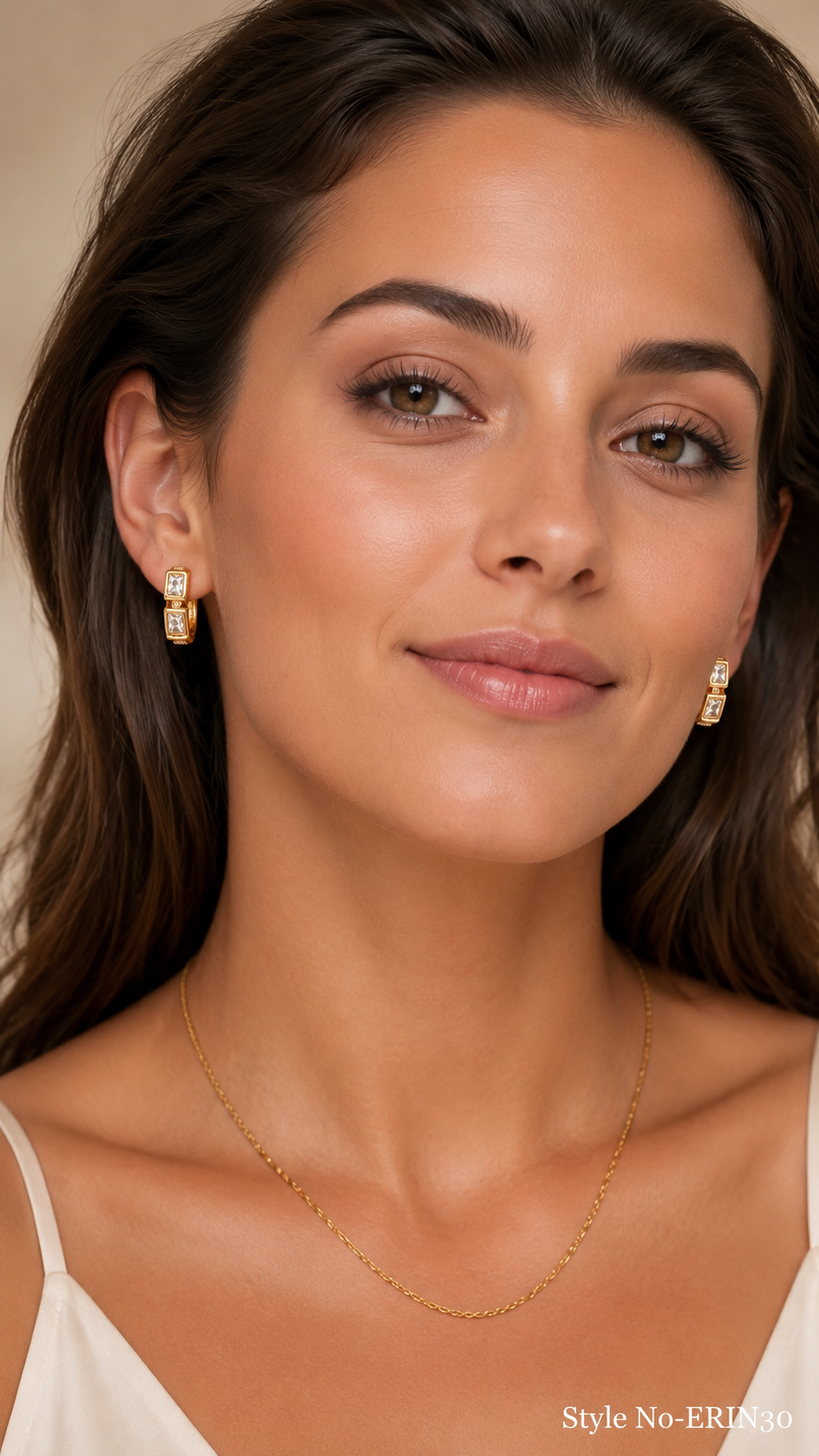 Gold Crescent Drop Earrings | ERIN30
