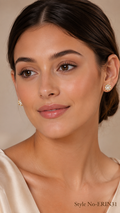 Gold Crystal Button Stud Earrings | ERIN31