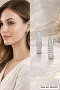 Silver Floral Drop Earrings | ERIN321