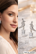Silver Circle Stud Drop Earrings | ERIN325