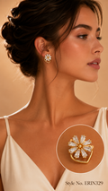 Rose Gold Flower Stud Drop Earrings | ERIN329