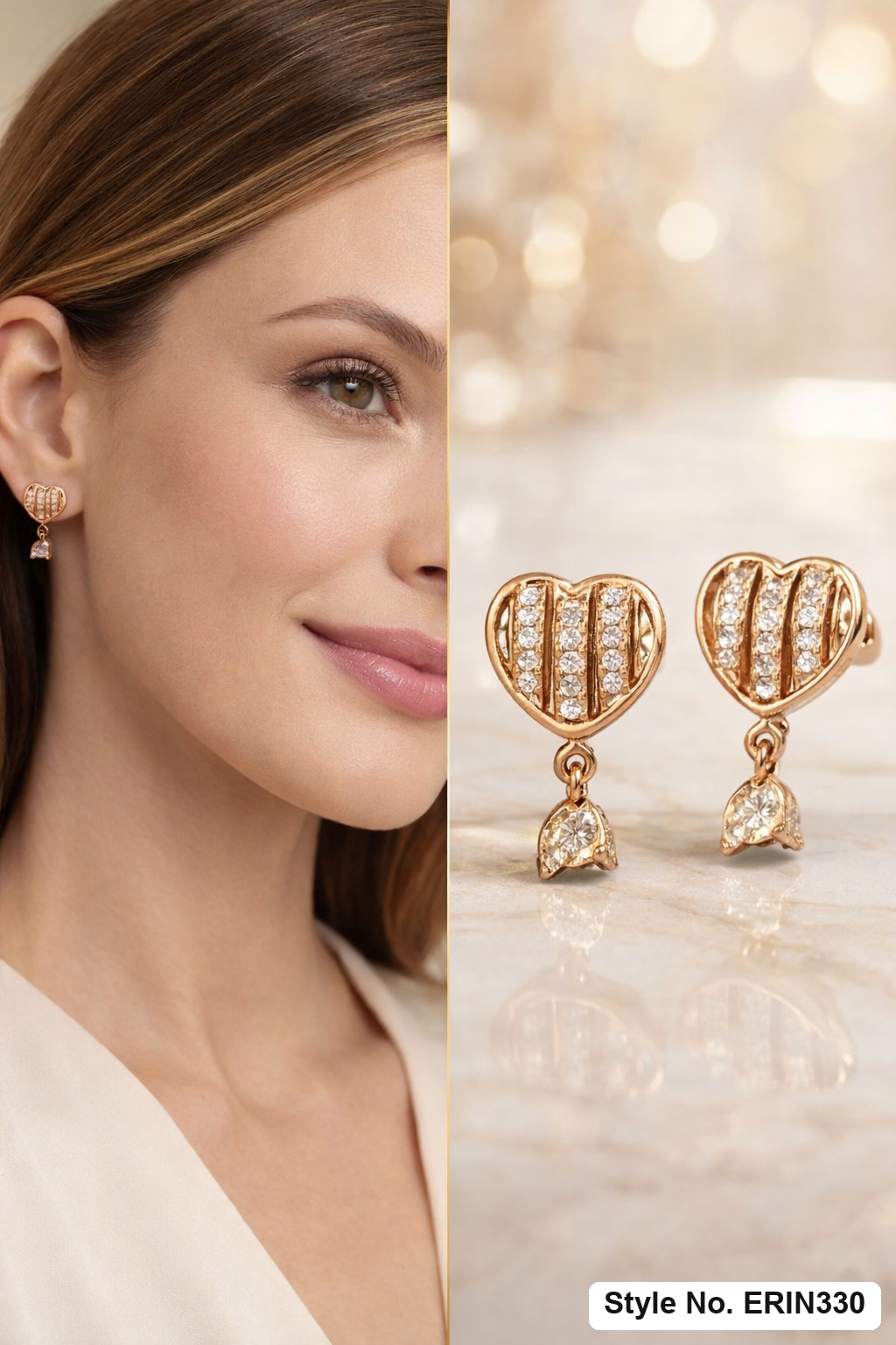 Rose Gold Flower Stud Earrings | ERIN330