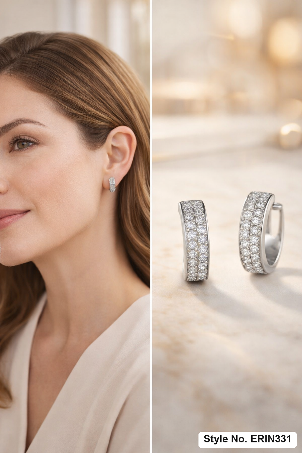 Silver Triangle Drop Earrings | ERIN331