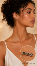 Silver Floral Stud Earrings | ERIN349