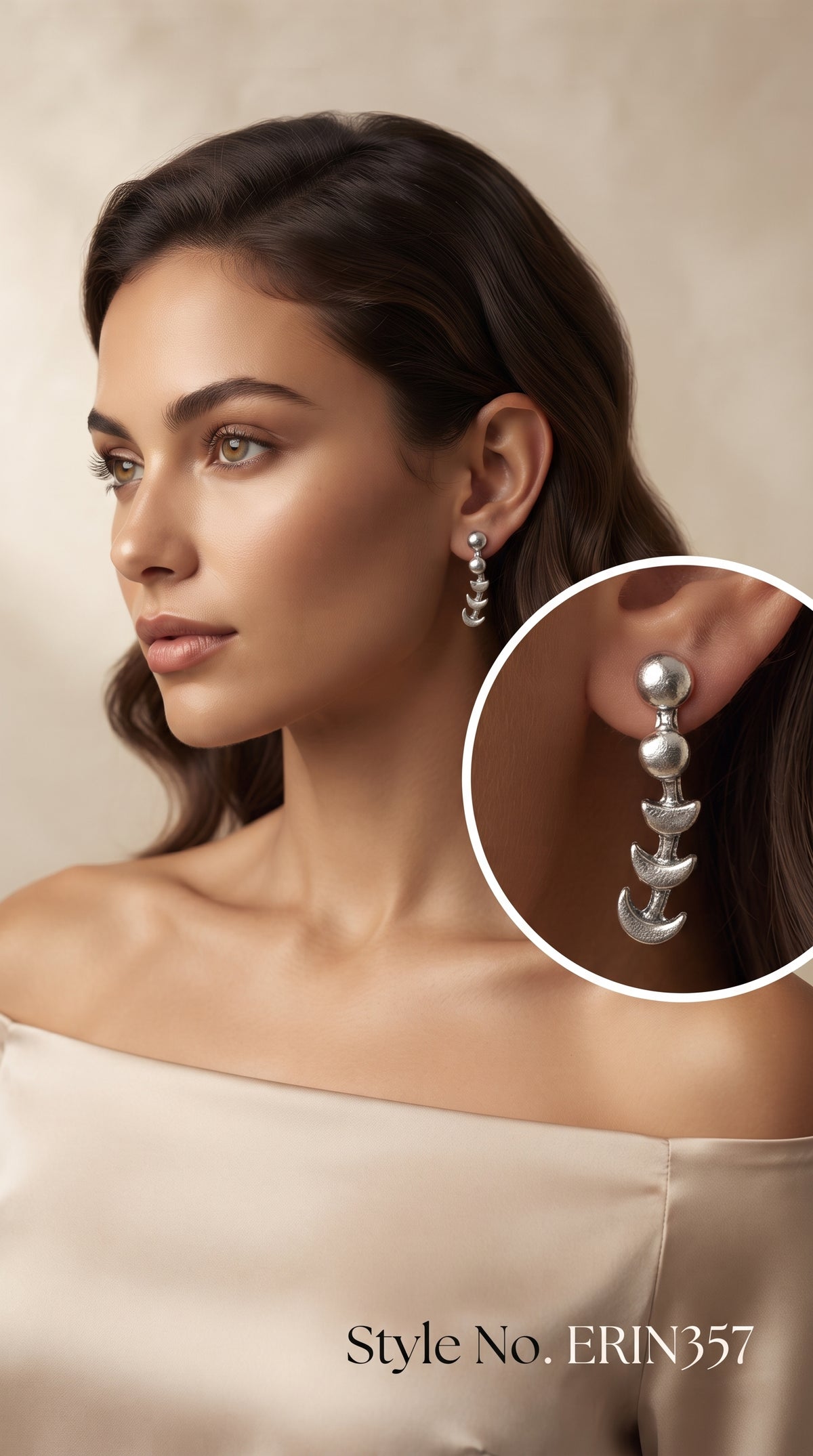 Silver Floral Drop Earrings | ERIN357