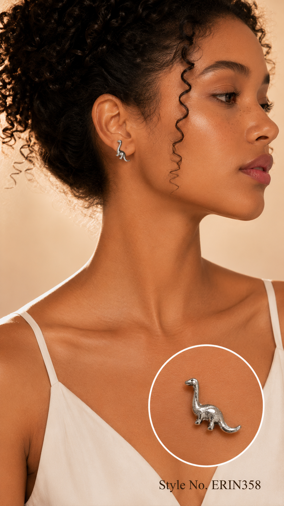 Silver Chain Floral Drop Earrings | ERIN358