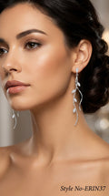 Silver Wire Line Drop Earrings | ERIN37