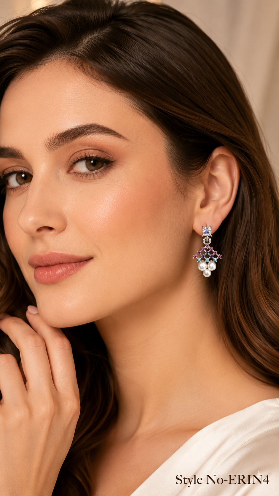 Silver Geometric Drop Earrings | ERIN4