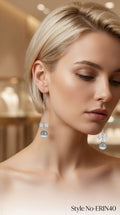 Silver Pearl Drop Earrings | ERIN40