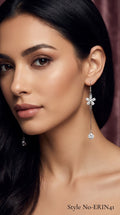 Silver Chain Pearl Drop Earrings | ERIN41