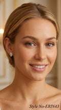 Silver Crystal Teardrop Stud Earrings | ERIN43