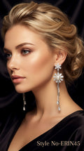 Silver Flower Drop Earrings | ERIN45