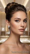 Silver Floral Drop Stud Earrings | ERIN48