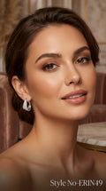 Silver Triangular Crystal Stud Earrings | ERIN49