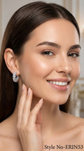 Silver Rectangular Drop Stud Earrings | ERIN53