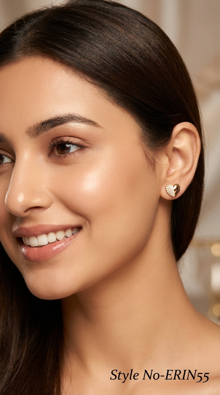 Gold Flower Stud Earrings | ERIN55