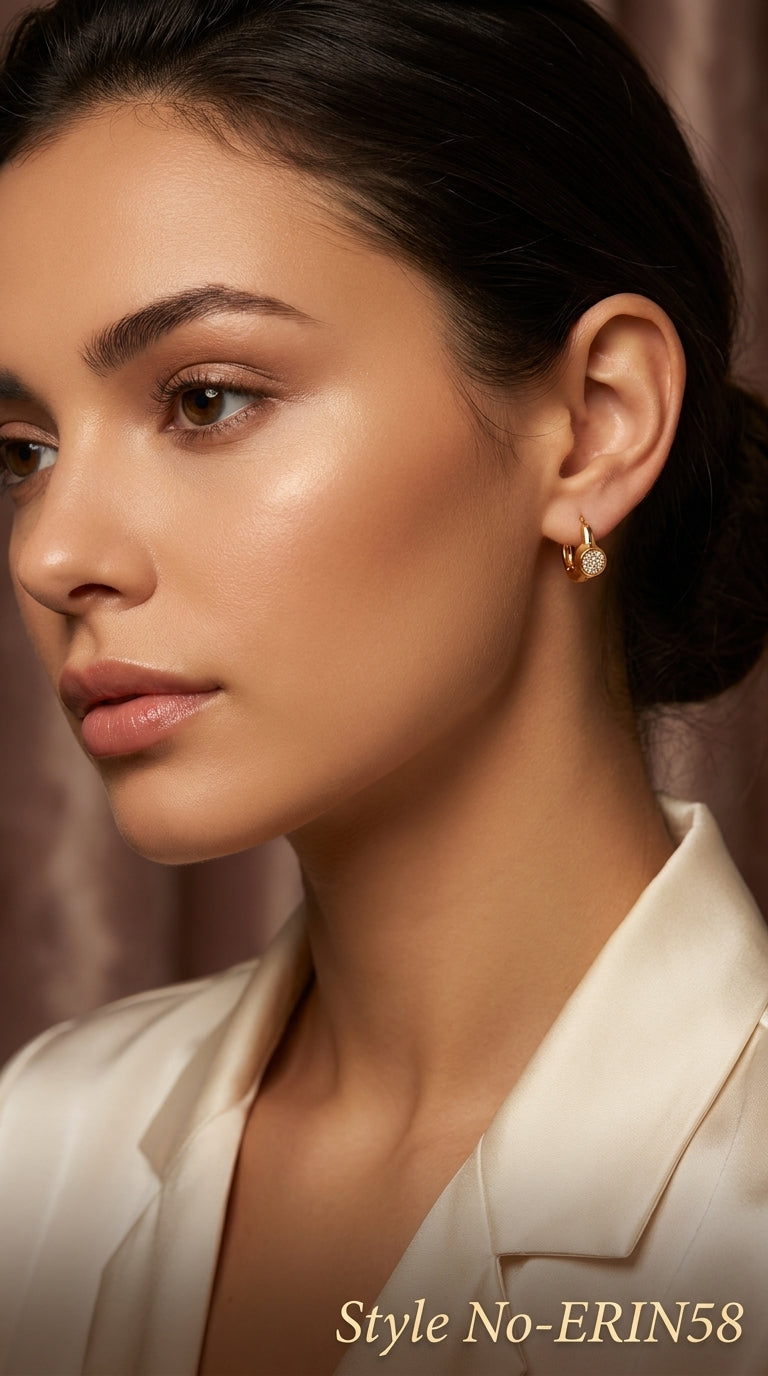 Gold Crescent Drop Earrings | ERIN58
