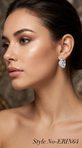Silver Crystal Cluster Stud Earrings | ERIN64