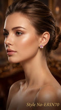 Gold and Pink Bow Stud Earrings | ERIN70