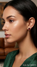Gold and Red Square Drop Earrings | ERIN75