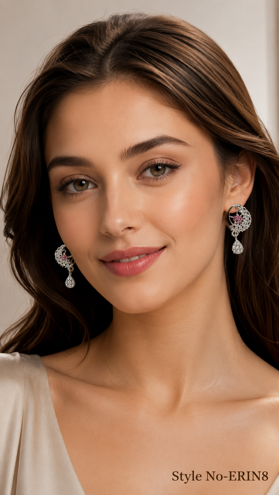 Silver Crystal Drop Earrings | ERIN8