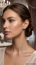 Silver and Pink Square Drop Earrings | ERIN82