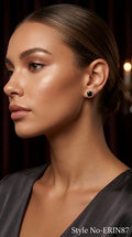 Gold and Black Square Drop Earrings | ERIN87