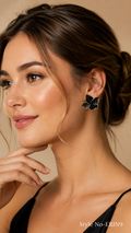 Black Floral Stud Earrings | ERIN9