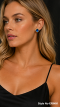 Gold and Blue Square Drop Earrings | ERIN91