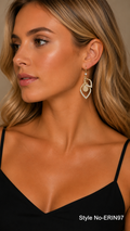 Rose Gold Heart Frame Drop Earrings | ERIN97