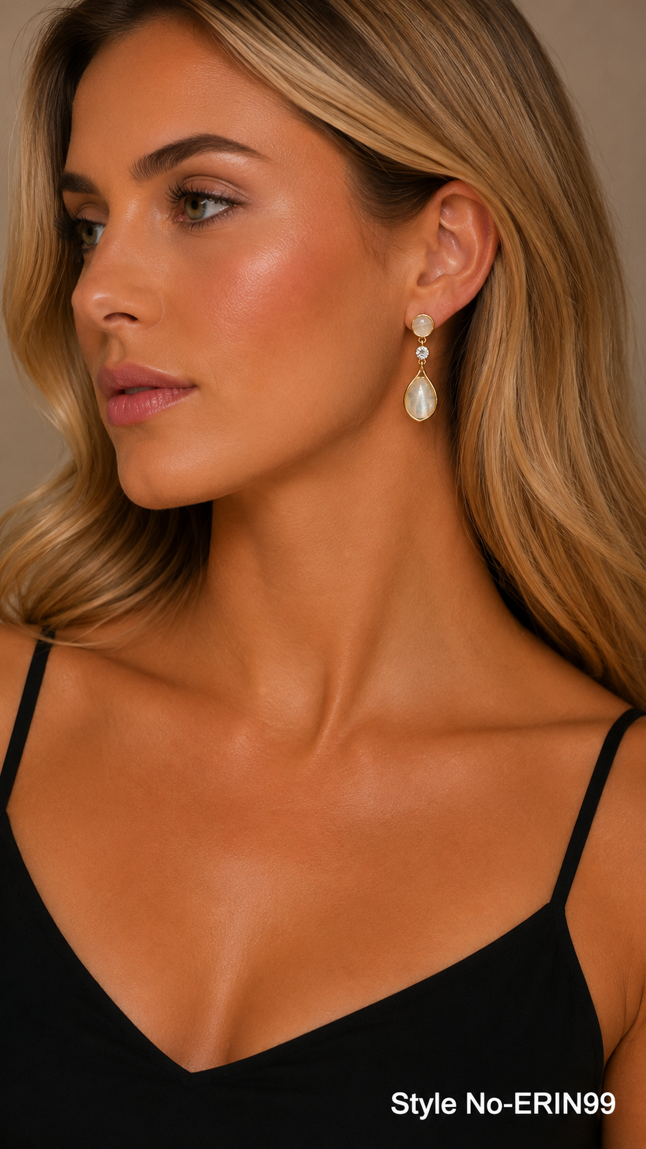 Rose Gold Oval Drop Earrings | ERIN99