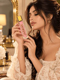 Eau De Parfum Spray, Slender Clear Glass Bottle with Metallic Gold Cap