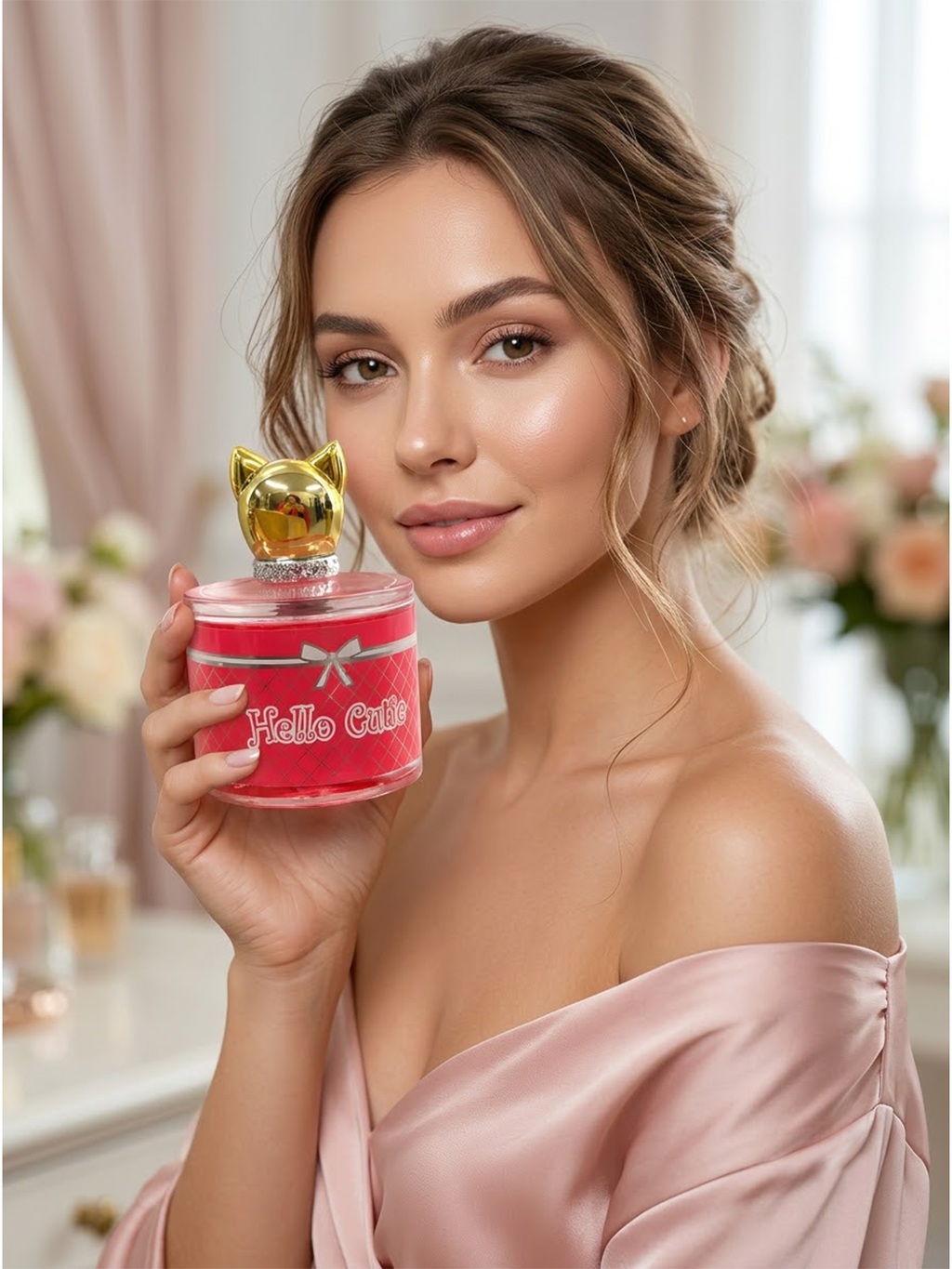 Eau De Parfum, Glass Bottle with Gold Cat Ears Cap