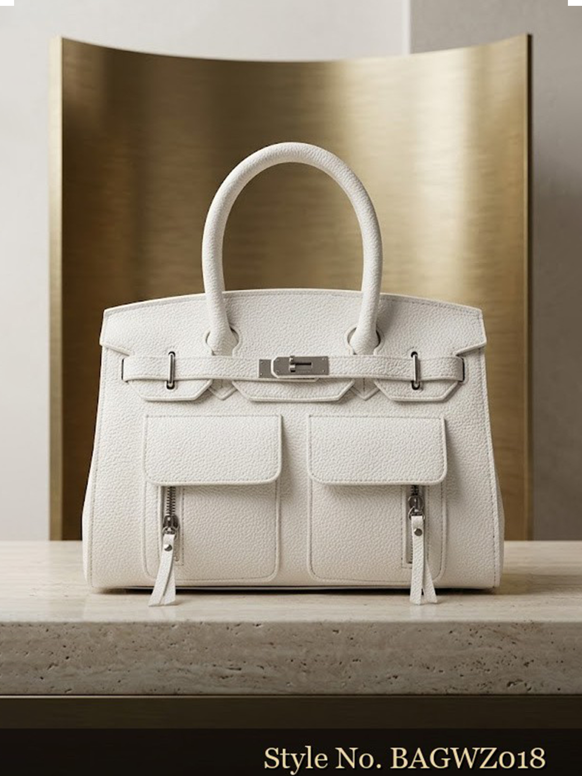 Ivory Front-Pocket Satchel | BAGWZ018