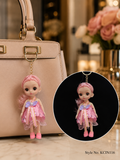 Pink doll charm in a pastel dress Keychain | KCIN116