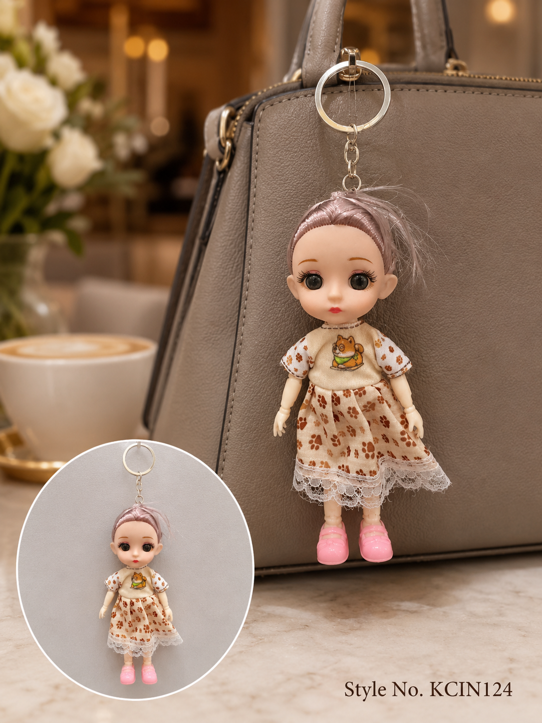 Leopard print outfit doll charm Keychain | KCIN124