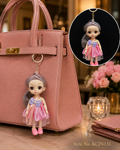 Lavender and pink layered dress doll charm Keychain | KCIN131