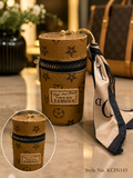 Tan cylindrical mini pouch with scarf tail Keychain | KCIN143