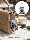 Silver rhinestone teddy bear charm Keychain | KCIN168