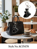Black rhinestone dress silhouette charm Keychain | KCIN178