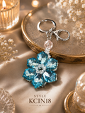 Blue crystal floral charm Keychain | KCIN18