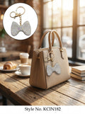White rhinestone bow charm Keychain | KCIN182