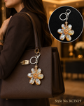 Amber yellow crystal flower Keychain | KCIN19