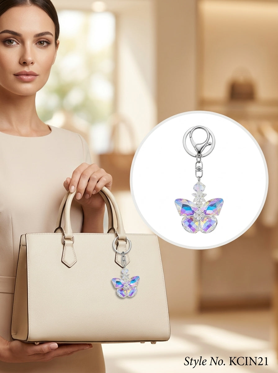 Purple blue butterfly charm Keychain | KCIN21