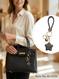 Black and white star charm with black loop Keychain | KCIN24