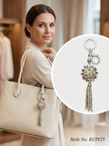 Long clear crystal tassel charm Keychain | KCIN25