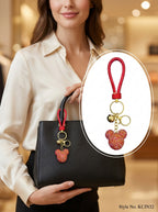 Pink heart charm with red loop Keychain | KCIN32