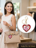 Pink nested heart with crown detail Keychain | KCIN43